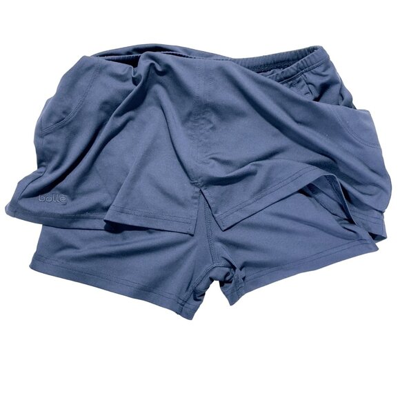 BOLLE Women's Blue Polyester Stretch Skort Skirt Over Shorts Tennis Size Small - Picture 5 of 9